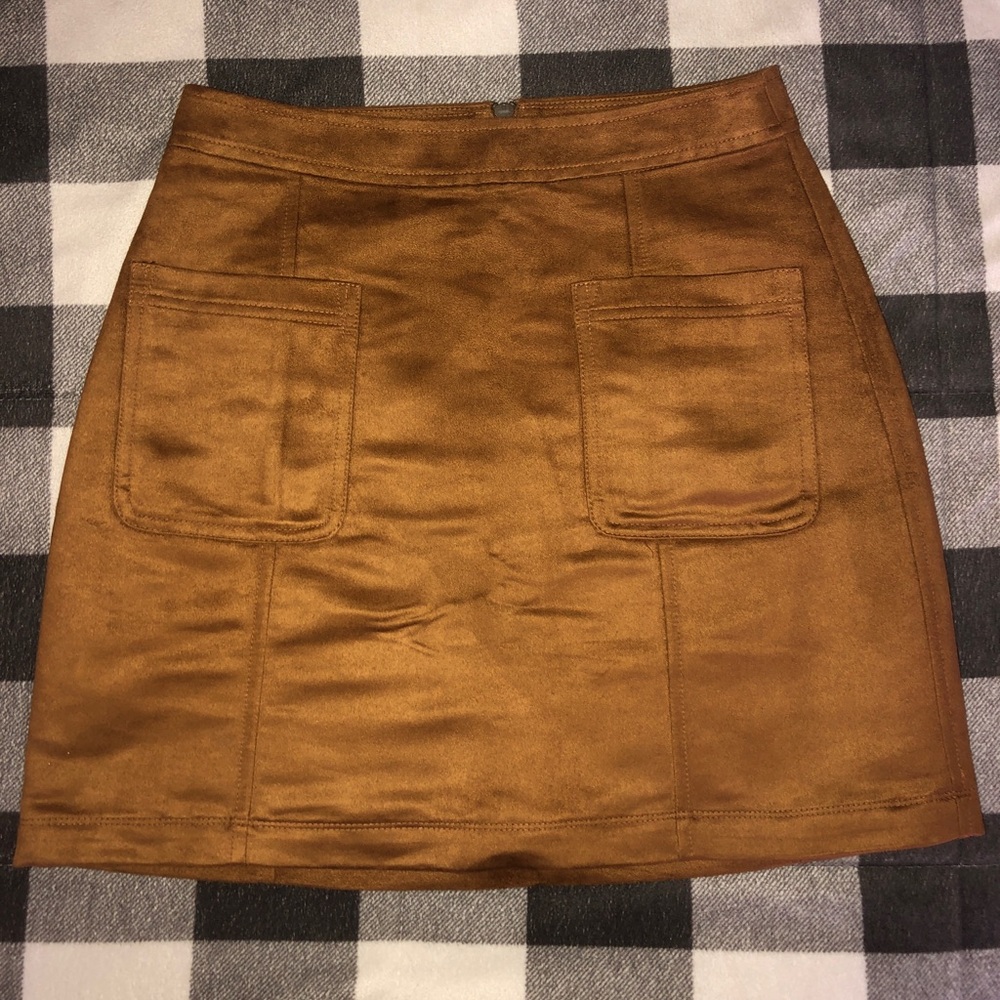 Suede mini skirt